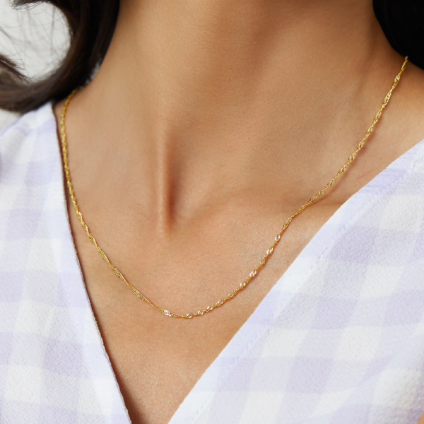 14k Yellow Gold Singapore Chain (1.8 mm) - Image 5