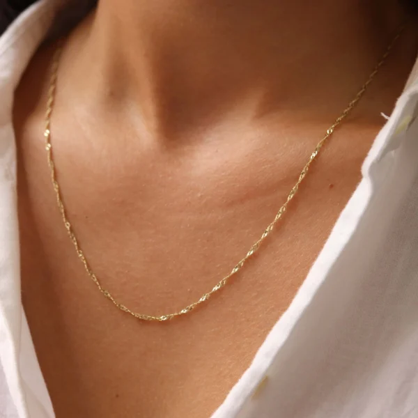 14k Yellow Gold Singapore Chain (1.8 mm) - Image 3