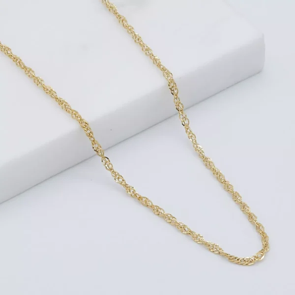 14k Yellow Gold Singapore Chain (1.8 mm) - Image 2