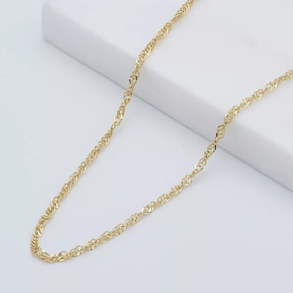 14k Yellow Gold Singapore Chain (1.8 mm) - Image 4