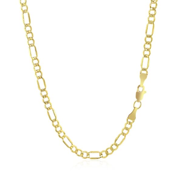 14k Yellow Gold Lite Figaro Chain (3.70 mm) - Image 3