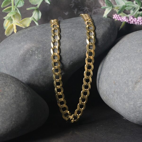 14k Yellow Gold Solid Curb Chain (5.70 mm) - Image 4
