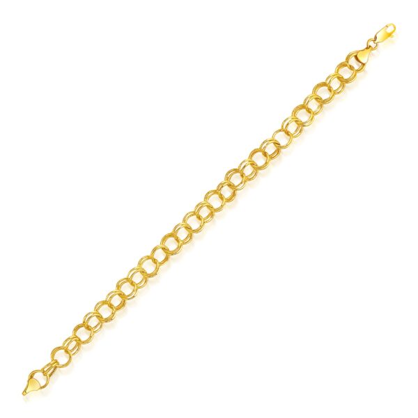 14k Yellow Gold Lite Charm Bracelet 8.0 mm