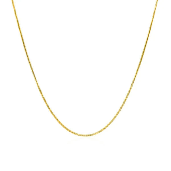 14k Yellow Gold Round Snake Chain (0.90 mm) - Image 2
