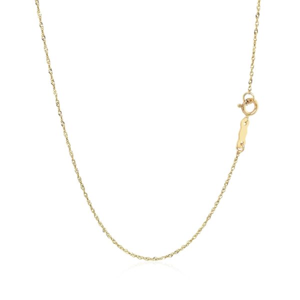 14k Yellow Gold Singapore Chain 0.8mm (0.81 mm) - Image 3