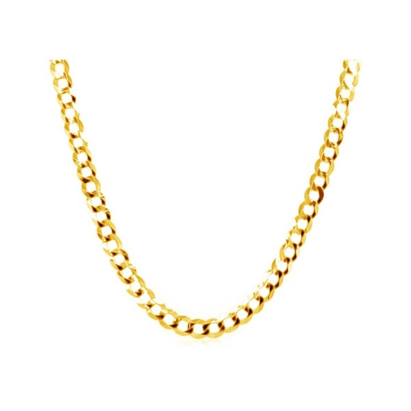 14k Yellow Gold Solid Curb Chain (2.60 mm) - Image 2