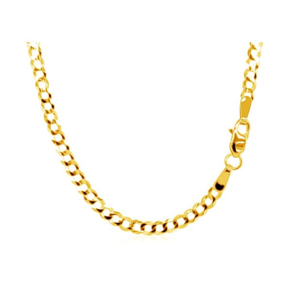 14k Yellow Gold Solid Curb Chain (2.60 mm) - Image 3