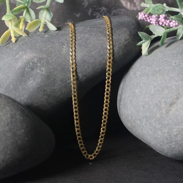 14k Yellow Gold Solid Curb Chain (2.60 mm) - Image 4
