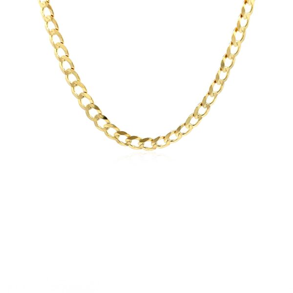 14k Yellow Gold Solid Curb Chain (4.70 mm) - Image 2