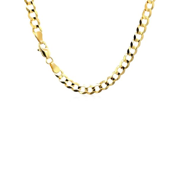 14k Yellow Gold Solid Curb Chain (4.70 mm) - Image 3