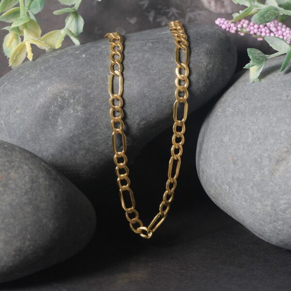14k Yellow Gold Lite Figaro Chain (4.70 mm) - Image 4