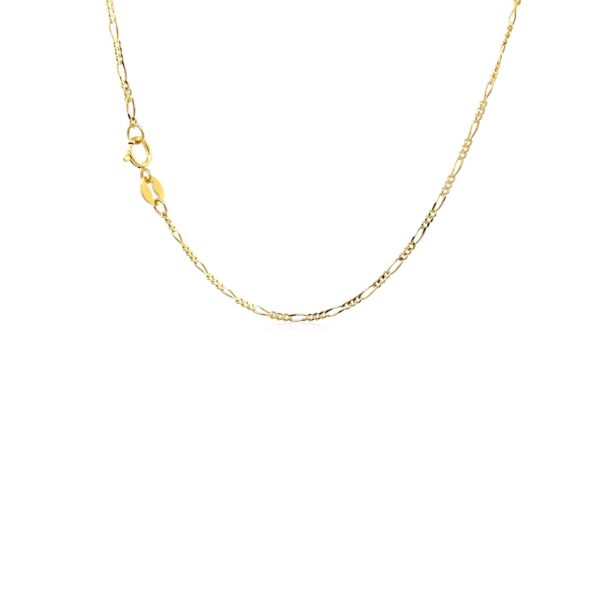 14k Yellow Gold Solid Figaro Chain (1.30 mm) - Image 3