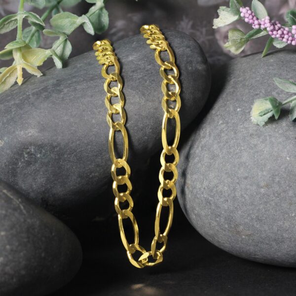 14k Yellow Gold Solid Figaro Chain (6.00 mm) - Image 4