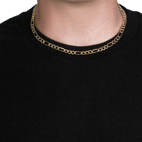 14k Yellow Gold Lite Figaro Chain (6.60 mm) - Image 4