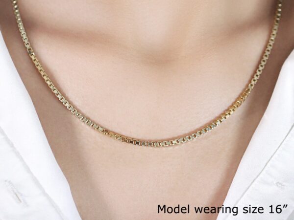 14k Yellow Gold Semi Solid Box Chain (2.50 mm) - Image 4