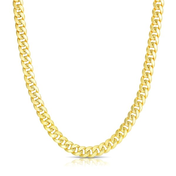 14k Yellow Gold Semi Solid Miami Cuban Chain (6.10 mm) - Image 4